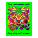 Mardi Gras Clown View Notes please Post Cards