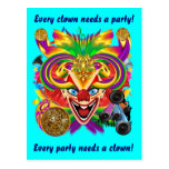 Mardi Gras Clown View Notes please Postcards