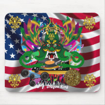 Mardi Gras D. J. Dragon King View Hints please Mouse Pads