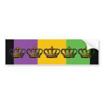 Mardi Gras Flag Crown Bumper Stickers