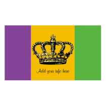 Mardi Gras Flag Crown Business Card