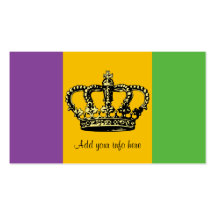 Mardi Gras Flag Crown Business Card