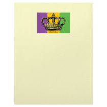 Mardi Gras Flag Crown Letterhead Design