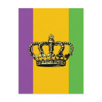 Mardi Gras Flag Crown Post Cards