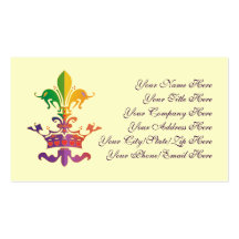Mardi Gras Fleur de CROWN Business Cards