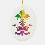Mardi Gras Fleur de Crown Christmas Tree Ornaments