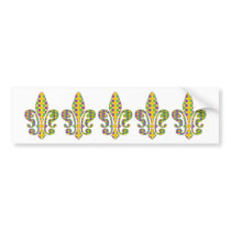 Mardi Gras Fleur de Dots Bumper Sticker