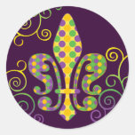 Mardi Gras Fleur de Dots Sticker
