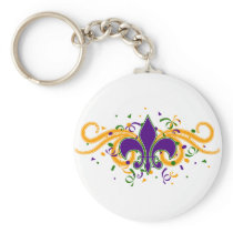 Mardi Gras Fleur-de-Lis Keychain