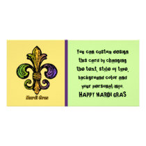 Mardi Gras Fleur de lis Photo Card