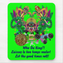 Mardi Gras Football Dragon King view notes Please Mouse Pads