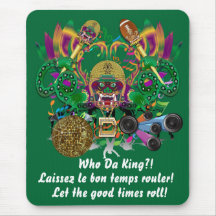 Mardi Gras Football Dragon King view notes Please Mouse Pad