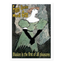 Mardi Gras French Quarter Post Card