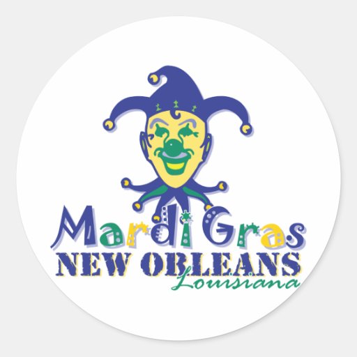 Mardi Gras Jester - NOLA Round Stickers