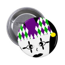 Mardi Gras Jester Party Button