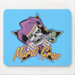 Mardi Gras Jester Skull Mouse Pad