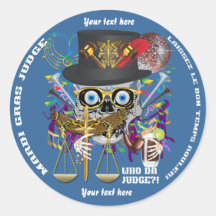 Mardi Gras Judge 30 colours view notes Important Sticker