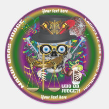 Mardi Gras Judge 30 colours view notes Important Sticker