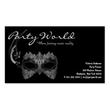 Mardi Gras Mask Black Business Cards