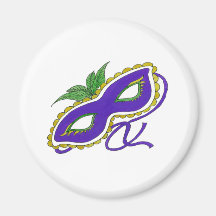 Mardi Gras Mask Fridge Magnets