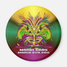 Mardi-Gras-Mask-The-Queen-V-4 Aimant Pour Réfrigérateur