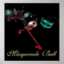 MARDI GRAS MASQUERADE BALL ,Black Print