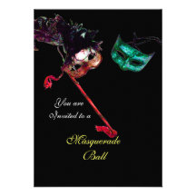 MARDI GRAS MASQUERADE BALL ,Black rsvp Invites
