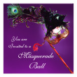 MARDI GRAS MASQUERADE BALL purple pink fuchsia Custom Invite
