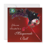MARDI GRAS MASQUERADE BALL red black white blue Custom Announcement