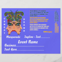 Mardi Gras Masquerade Comedy Drama View Hints Plse Flyers