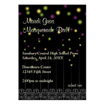 Mardi Gras masquerade prom bid admission ticket business cards