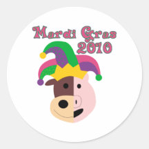 Mardi Gras Moink t-shirts and gifts. Round Sticker