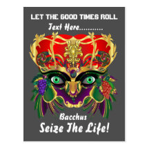 Mardi Gras Mythology Bacchus View Hints Please Postcard