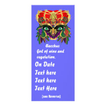 Mardi Gras Mythology Bacchus View Hints Please Full Colour Rack Card