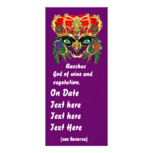 Mardi Gras Mythology Bacchus View Hints Please Personalized Rack Card