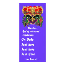 Mardi Gras Mythology Bacchus View Hints Please Rack Card Design