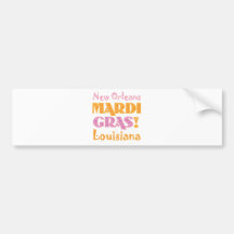 Mardi Gras New Orleans Pelican State Bumper Sticker