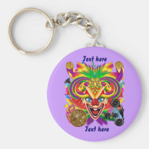 Mardi Gras Party Clown View Hints Please Keychain