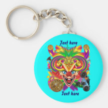 Mardi Gras Party Clown View Hints Please Keychains