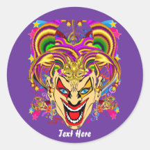 Mardi Gras Party Theme  Please View Notes Round Stickers