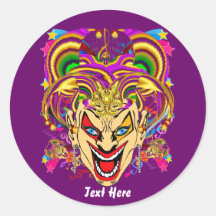 Mardi Gras Party Theme  Please View Notes Round Sticker