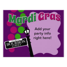 Mardi Gras Party Time Custom Invitation