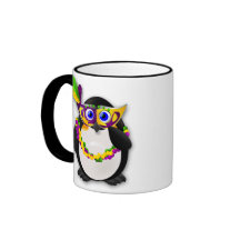 Mardi Gras Penguin Coffee Mugs
