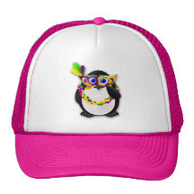 Mardi Gras Penguin Mesh Hat