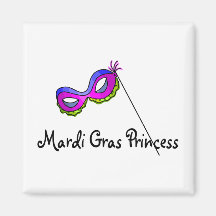 Mardi Gras Princess Mask Refrigerator Magnets