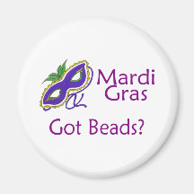 Mardi Gras Purple Fridge Magnet