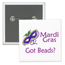 Mardi Gras Purple Mask Button