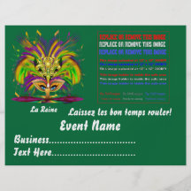 Mardi Gras Queen 8.5" x 11"  Please View Notes Flyer Design