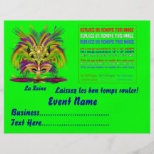 Mardi Gras Queen 8.5" x 11"  Please View Notes Flyer Design