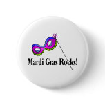 Mardi Gras Rocks Pinback Buttons